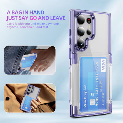 Transparent Card Holder Galaxy S24 Ultra Case Flip Back