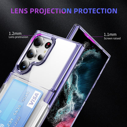 Transparent Card Holder Galaxy S24 Ultra Case Flip Back