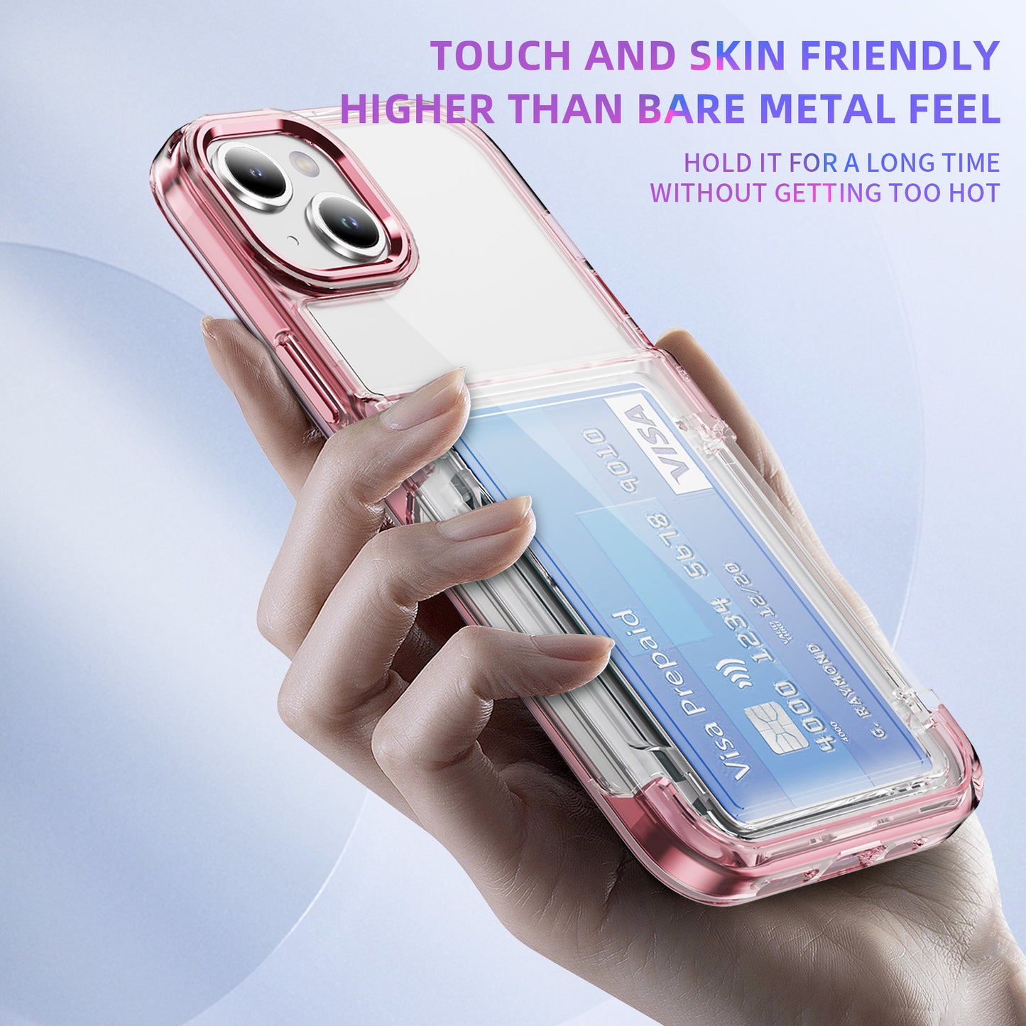 Transparent Card Holder iPhone 12 Case Flip Back