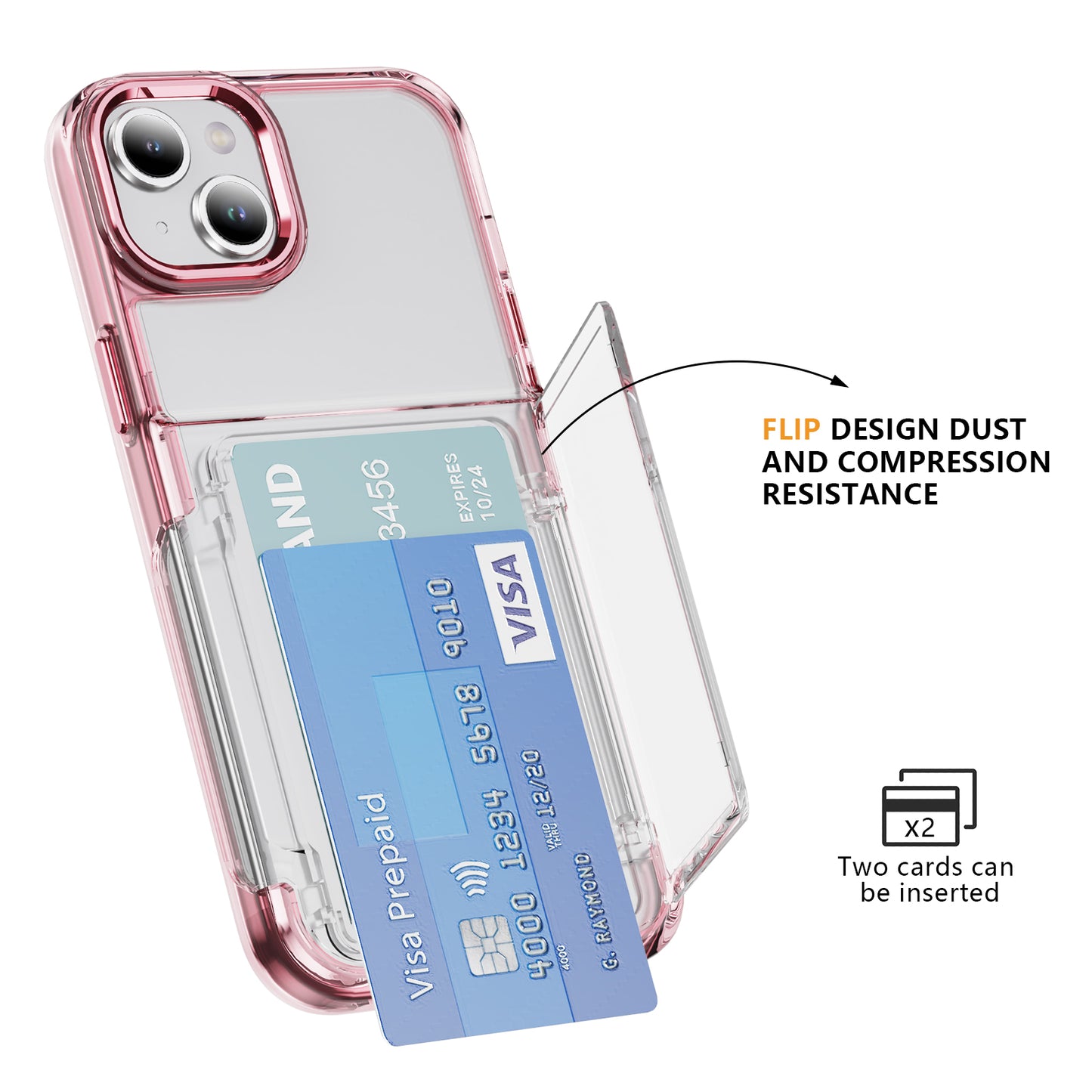 Transparent Card Holder iPhone 12 Case Flip Back