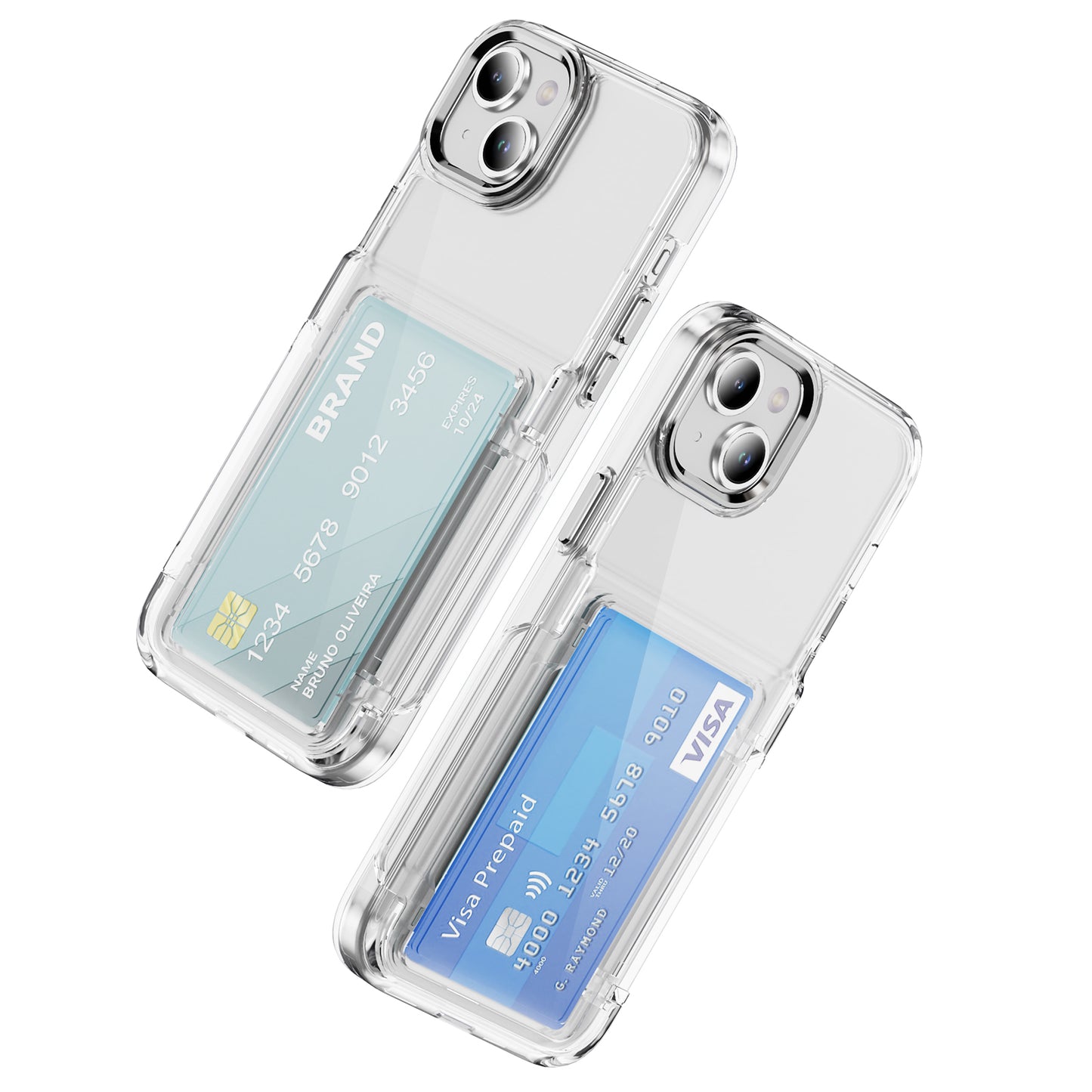 Transparent Card Holder iPhone 12 Case Flip Back