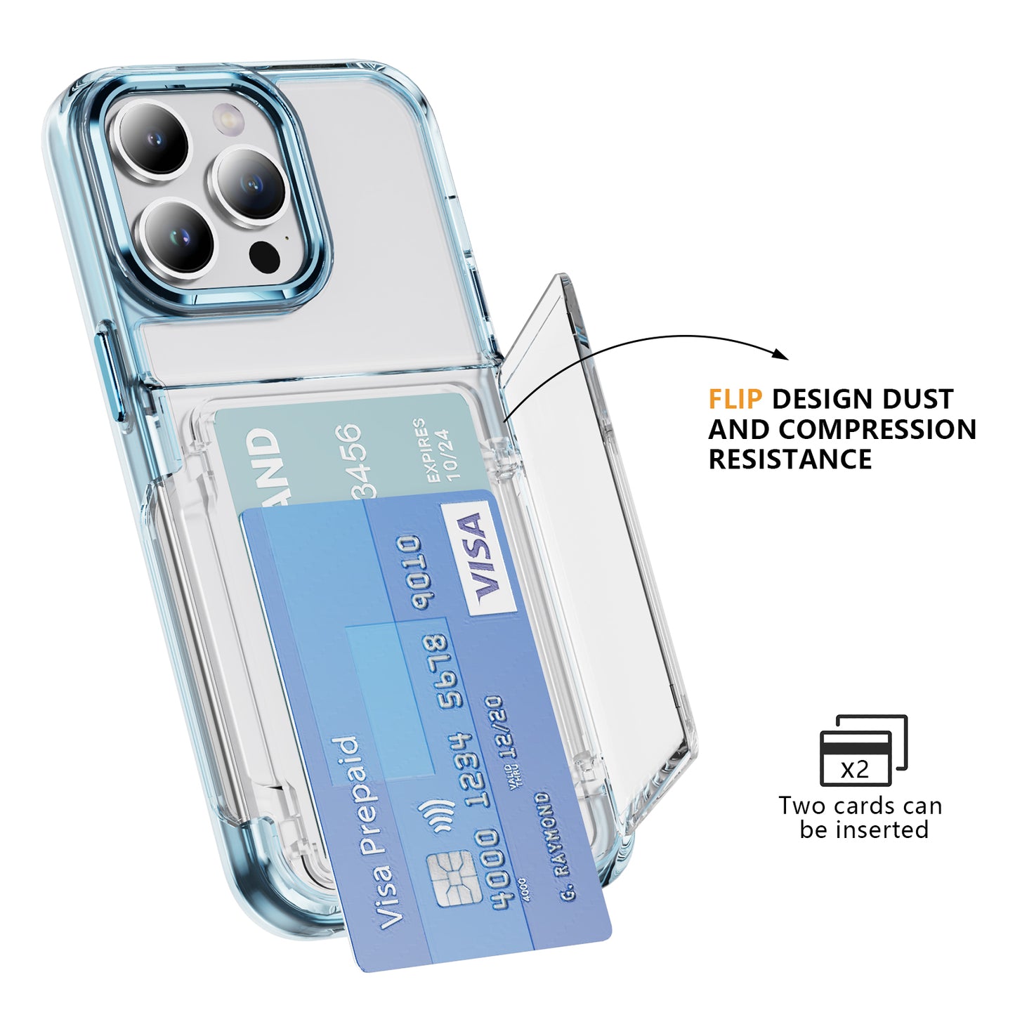 Transparent Card Holder iPhone 12 Pro Case Flip Back