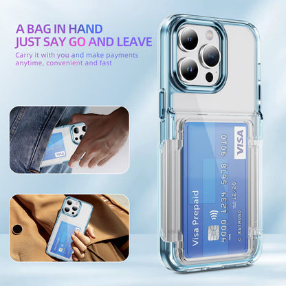 Transparent Card Holder iPhone 12 Pro Case Flip Back