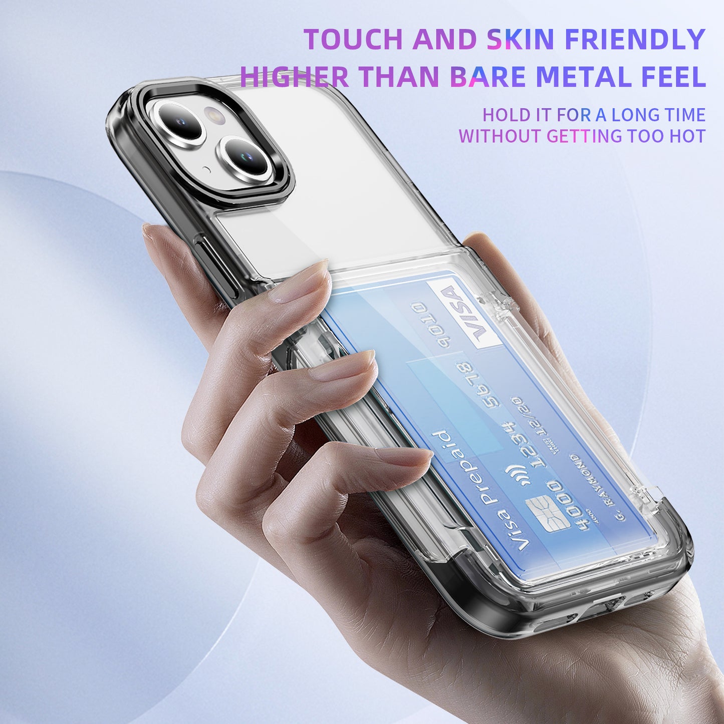 Transparent Card Holder iPhone 13 Case Flip Back