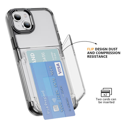 Transparent Card Holder iPhone 13 Case Flip Back