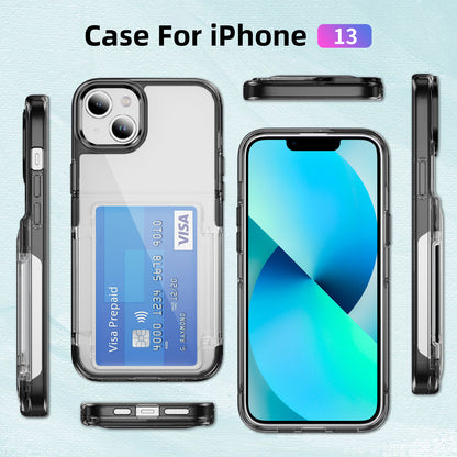 Transparent Card Holder iPhone 13 Case Flip Back