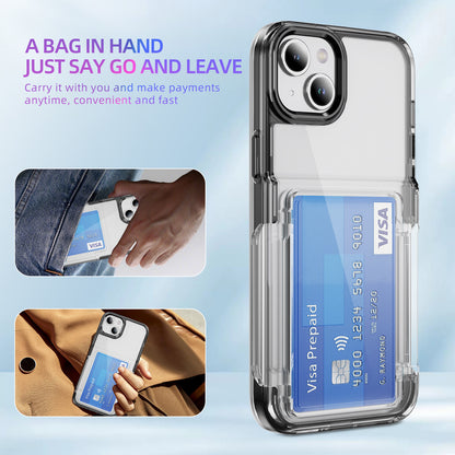 Transparent Card Holder iPhone 13 Case Flip Back