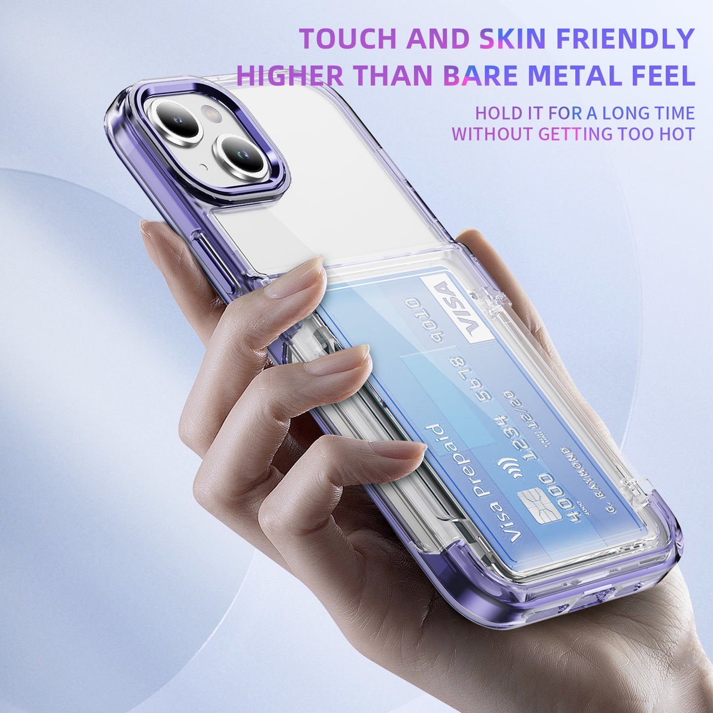 Transparent Card Holder iPhone 14 Case Flip Back