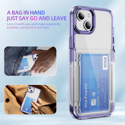 Transparent Card Holder iPhone 14 Case Flip Back