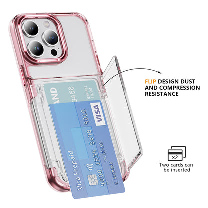 Transparent Card Holder iPhone 14 Pro Case Flip Back