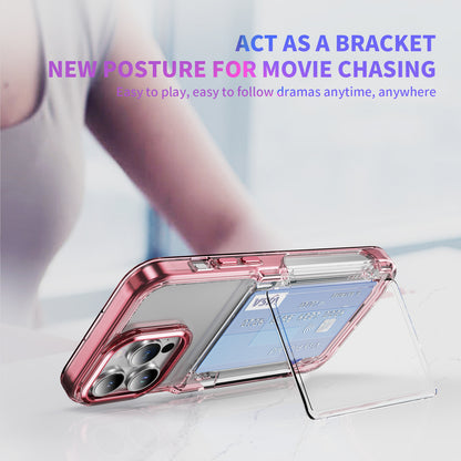 Transparent Card Holder iPhone 14 Pro Case Flip Back