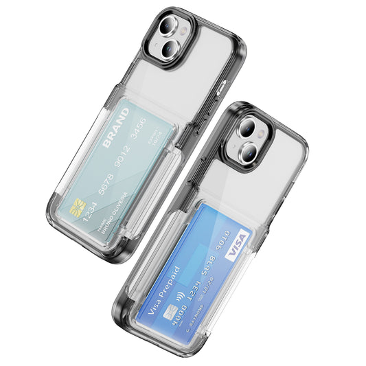 Transparent Card Holder iPhone 15 Plus Case Flip Back