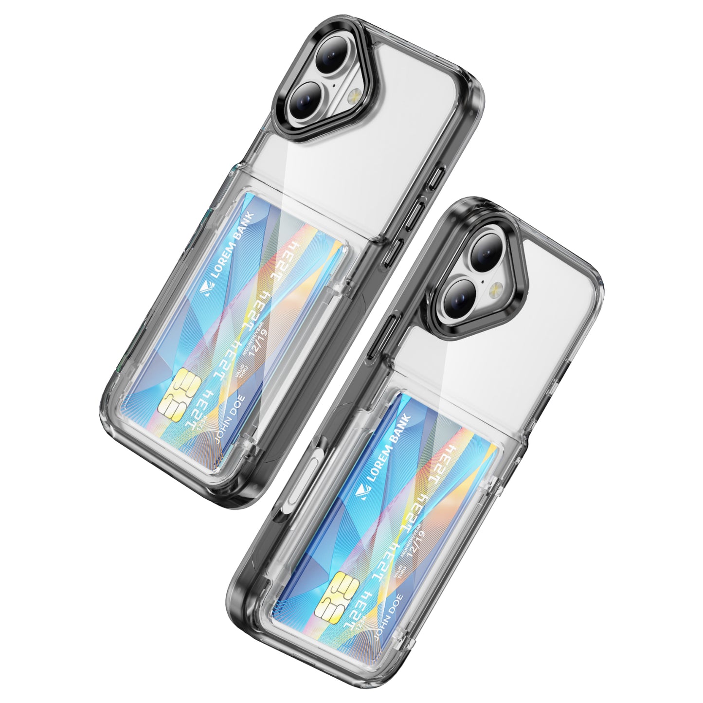 Transparent Card Holder iPhone 16 Plus Case Flip Back