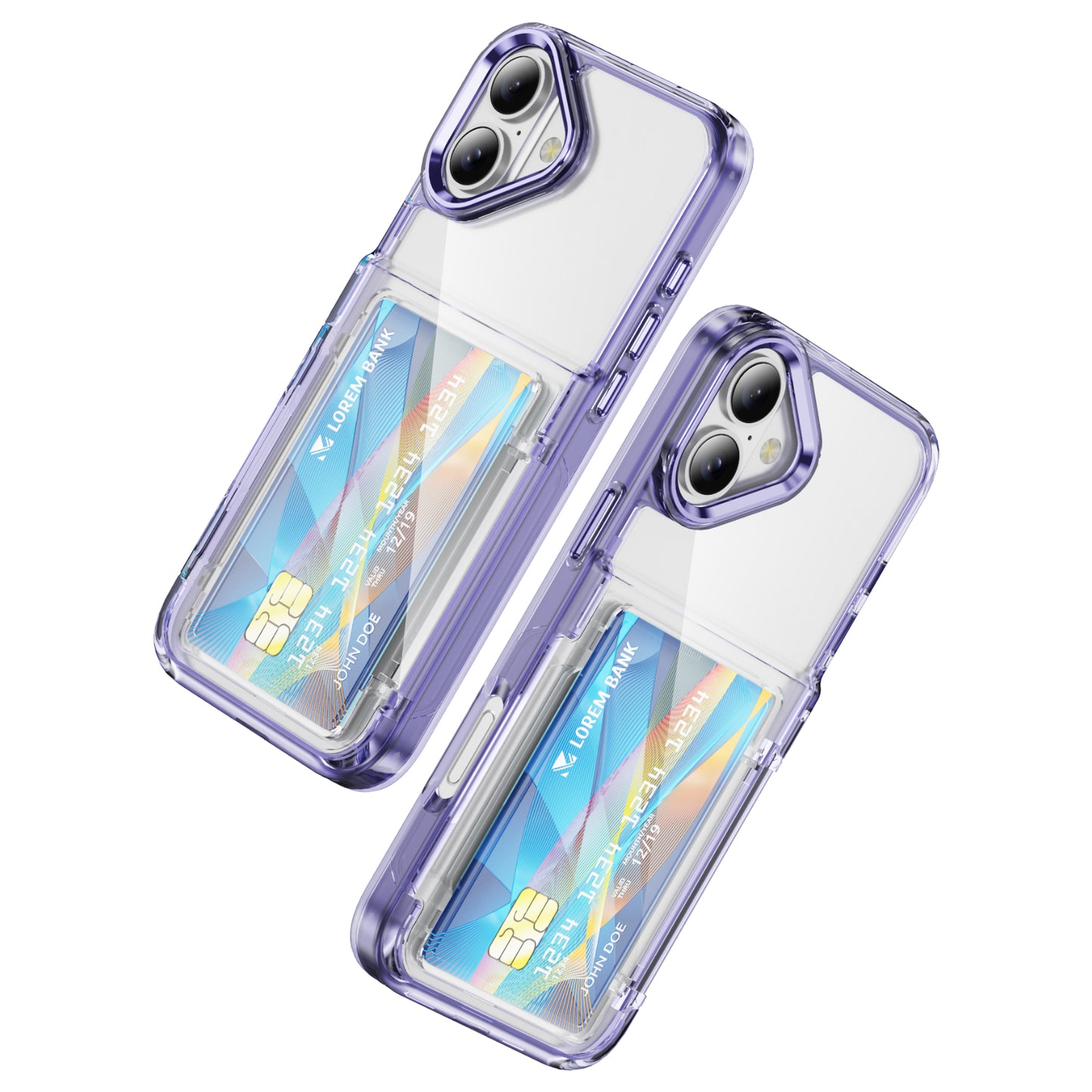 Transparent Card Holder iPhone 16 Plus Case Flip Back