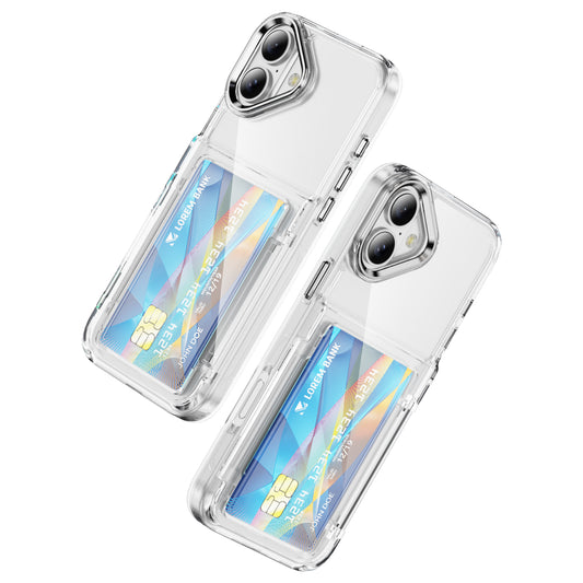 Transparent Card Holder iPhone 16 Plus Case Flip Back