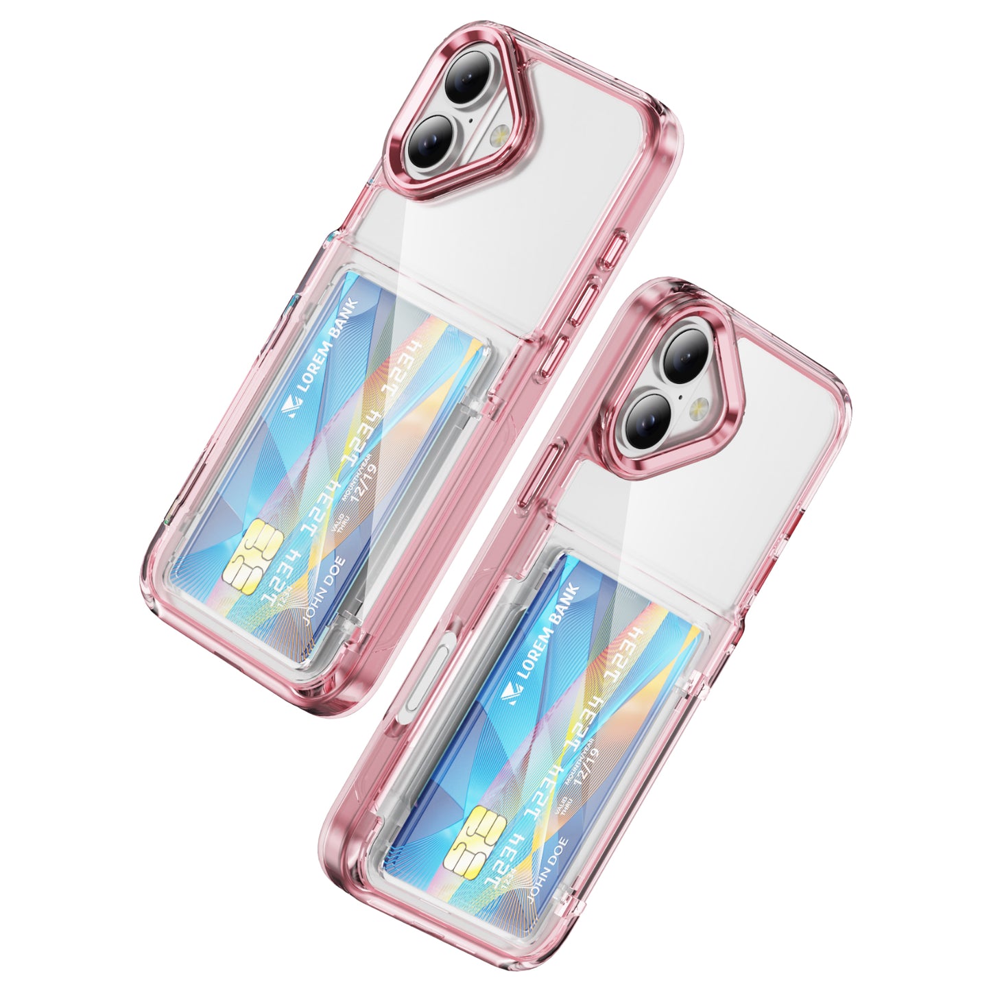 Transparent Card Holder iPhone 16 Plus Case Flip Back