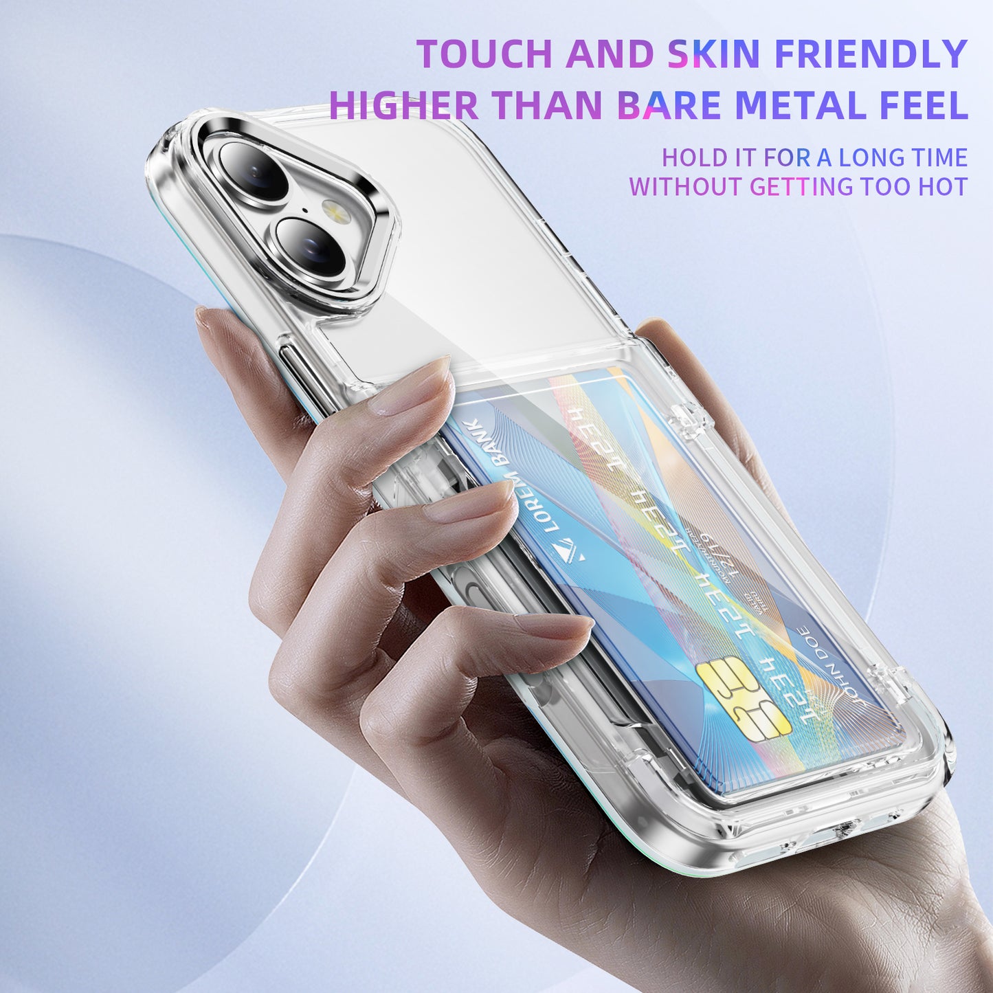 Transparent Card Holder iPhone 16 Plus Case Flip Back