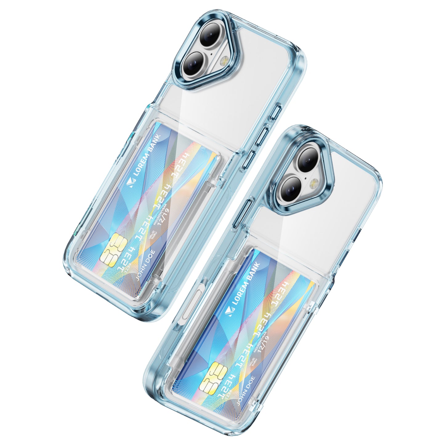 Transparent Card Holder iPhone 16 Plus Case Flip Back