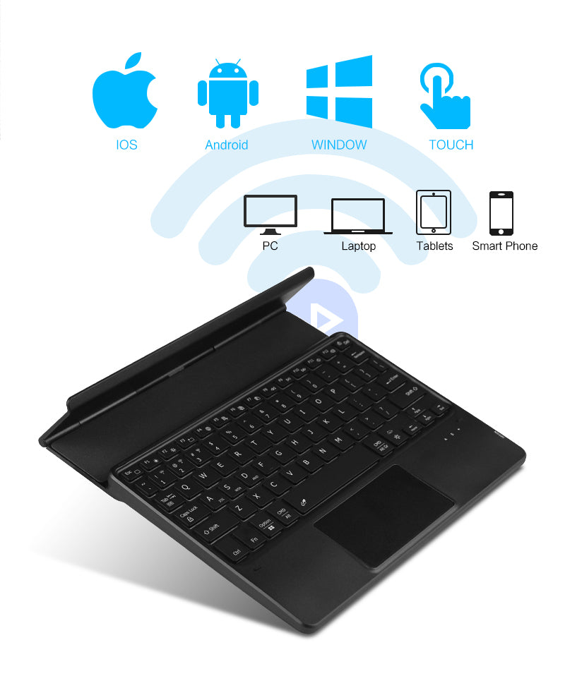 Portable Leather Fold Kickstand Wireless Bluetooth Keyboard Backlit