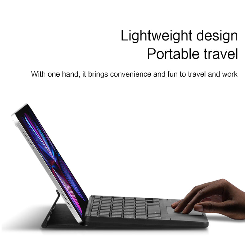 Portable Leather Fold Kickstand Wireless Bluetooth Keyboard Backlit