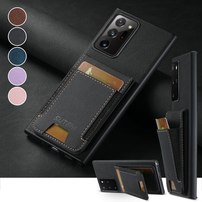 Litchi Leather Galaxy Note20 Ultra Case Card Holder Elastic Bandage