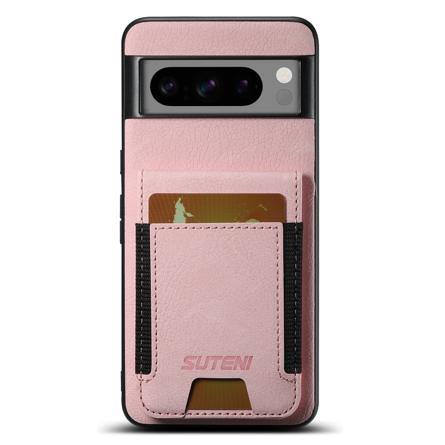 Litchi Leather Google Pixel 6 Case Card Holder Elastic Bandage