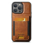 Oil Wax Leather iPhone 16 Pro Max Case Card Holder Elastic Bandage