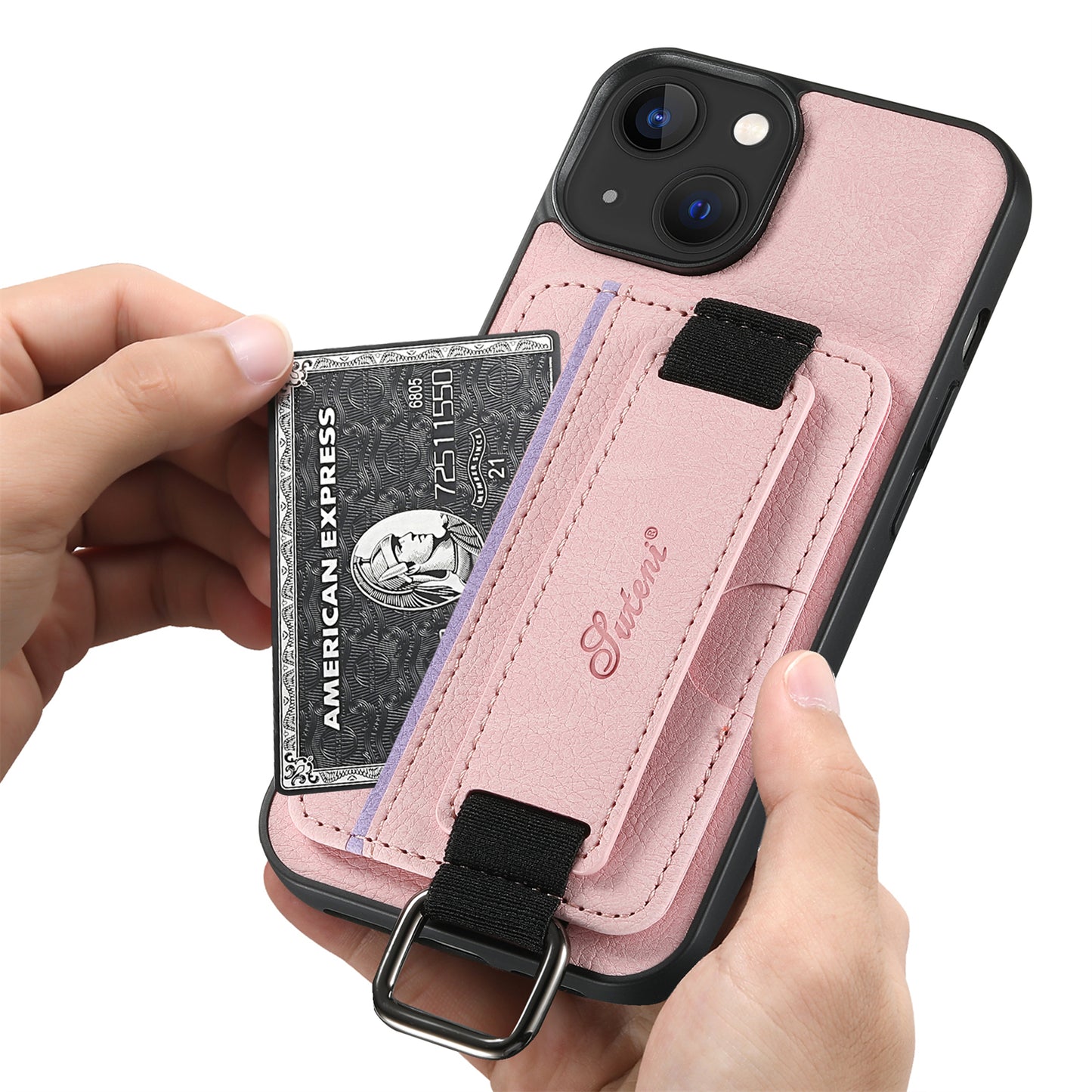 Lichi Leather Card Holder iPhone 12 Pro Max Case Wristband