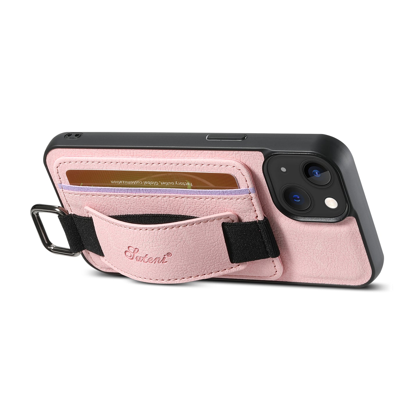 Lichi Leather Card Holder iPhone 12 Pro Max Case Wristband