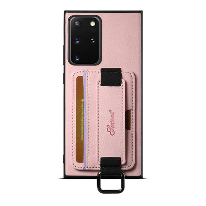 Lichi Leather Card Holder Galaxy Note20 Ultra Case Wristband