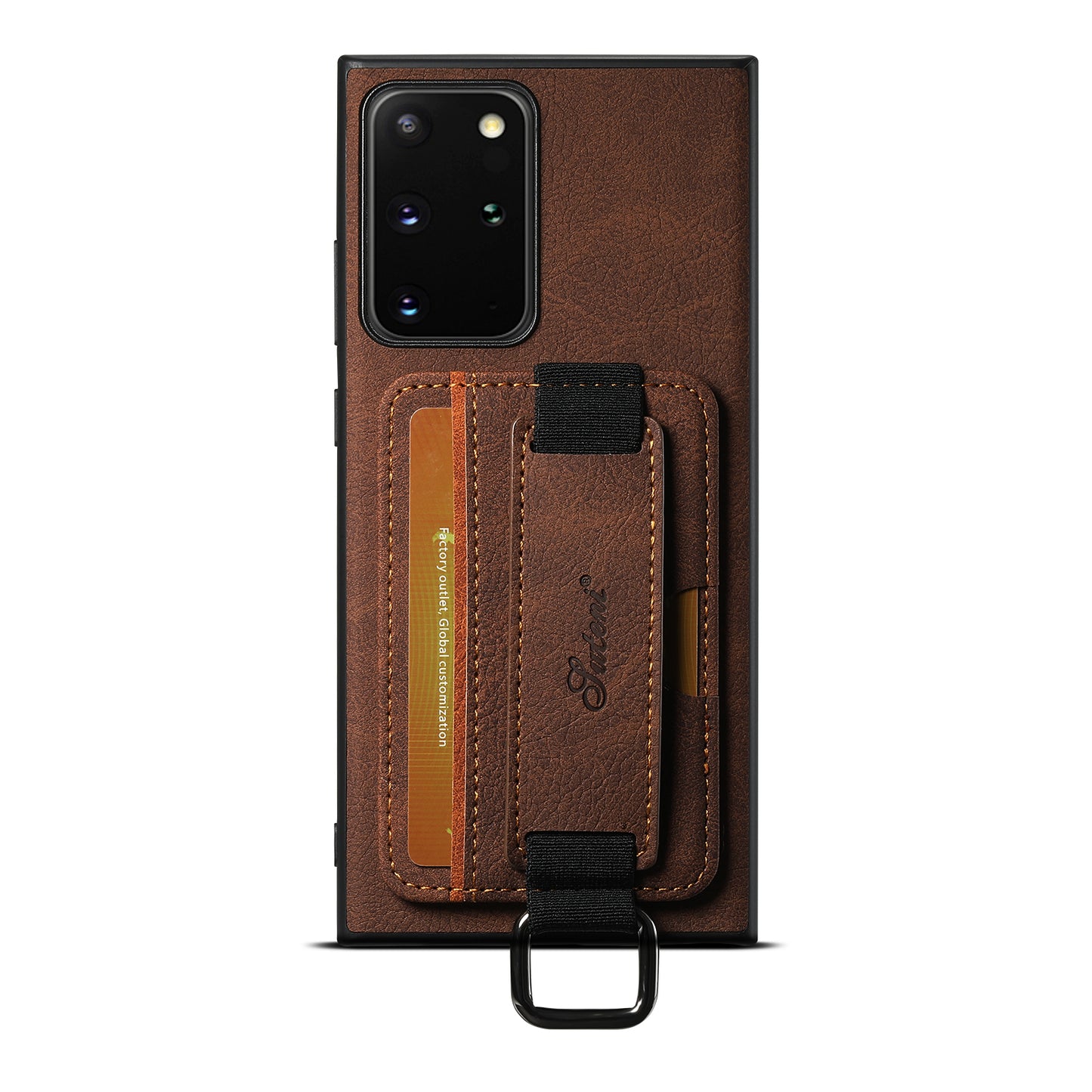 Lichi Leather Card Holder Galaxy Note20 Ultra Case Wristband