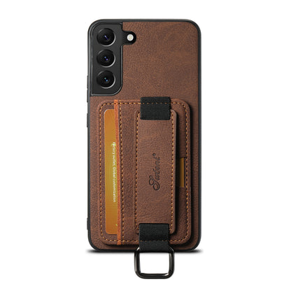 Lichi Leather Card Holder Galaxy S22 Case Wristband