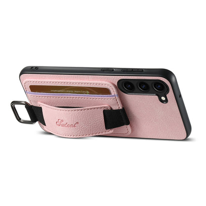 Lichi Leather Card Holder Galaxy S24+ Case Wristband