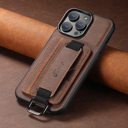 Lichi Leather Card Holder iPhone 13 Case Wristband