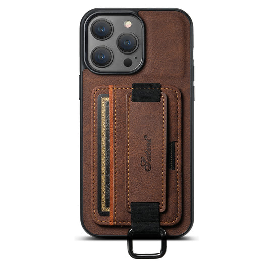 Lichi Leather Card Holder iPhone 13 Case Wristband