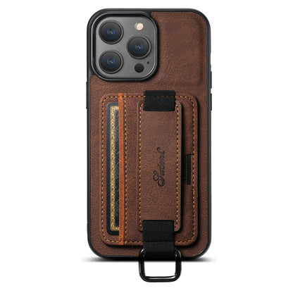 Lichi Leather Card Holder iPhone 13 Pro Case Wristband