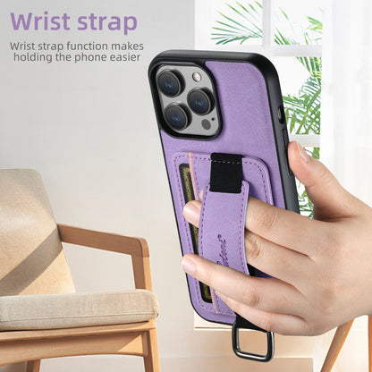 Lichi Leather Card Holder iPhone 16 Pro Case Wristband