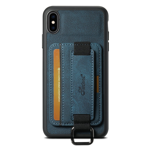 Lichi Leather Card Holder iPhone Xs Max Case Wristband