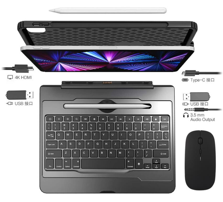 Extension HDMI Docking Station Keyboard Apple iPad Pro 12.9 (2018)