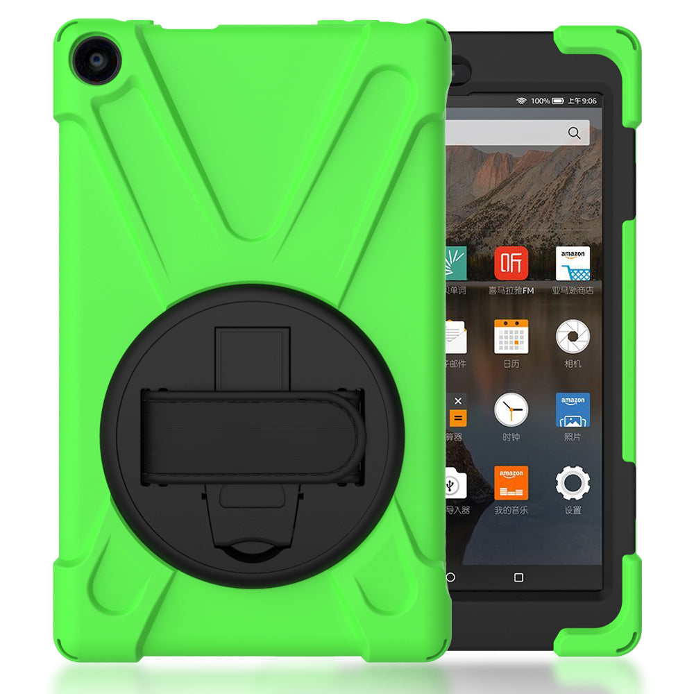 Pirate King Kindle Fire 8 (2016) Case 360 Rotating Stand Hand Shoulder