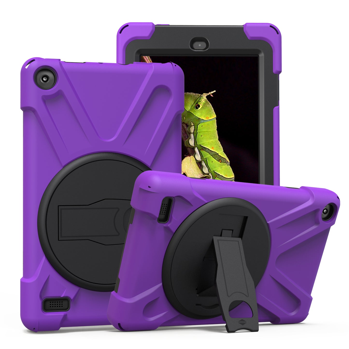 Pirate King Kindle Fire 7 (2019) Case 360 Rotating Stand Hand Shoulder