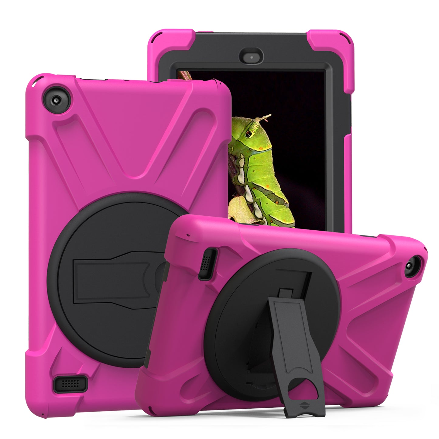 Pirate King Kindle Fire 7 (2015) Case 360 Rotating Stand Hand Shoulder