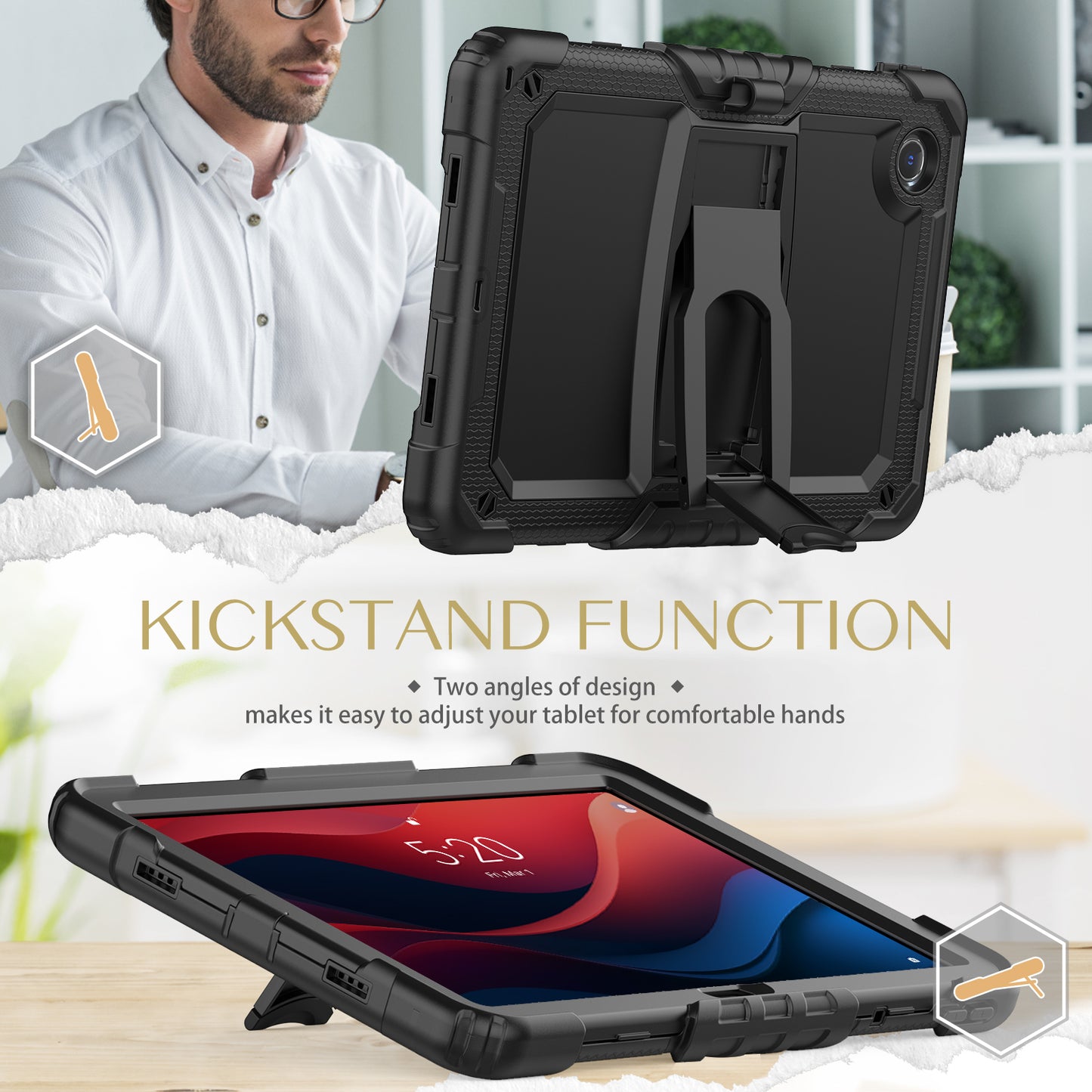 Kickstand Built-in Screen Protector Lenovo Tab M11 (2024) Case Shoulder