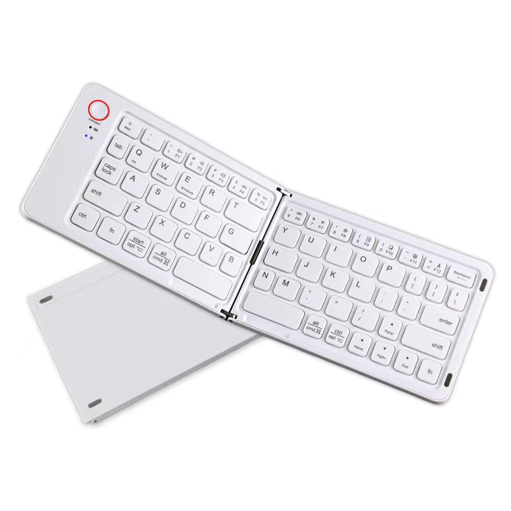 Portable Wireless Bluetooth Keyboard Hinge Box 2-foldable Stand 81 Keys