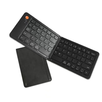 Portable Wireless Bluetooth Keyboard Hinge Box 2-foldable Stand 81 Keys