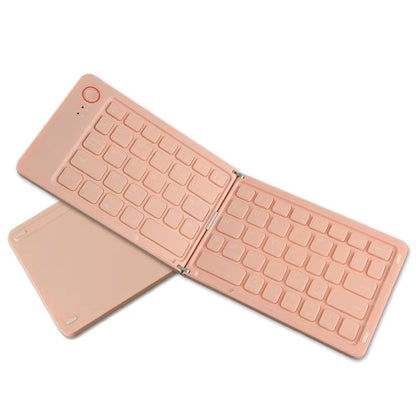 Portable Wireless Bluetooth Keyboard Hinge Box 2-foldable Stand 81 Keys