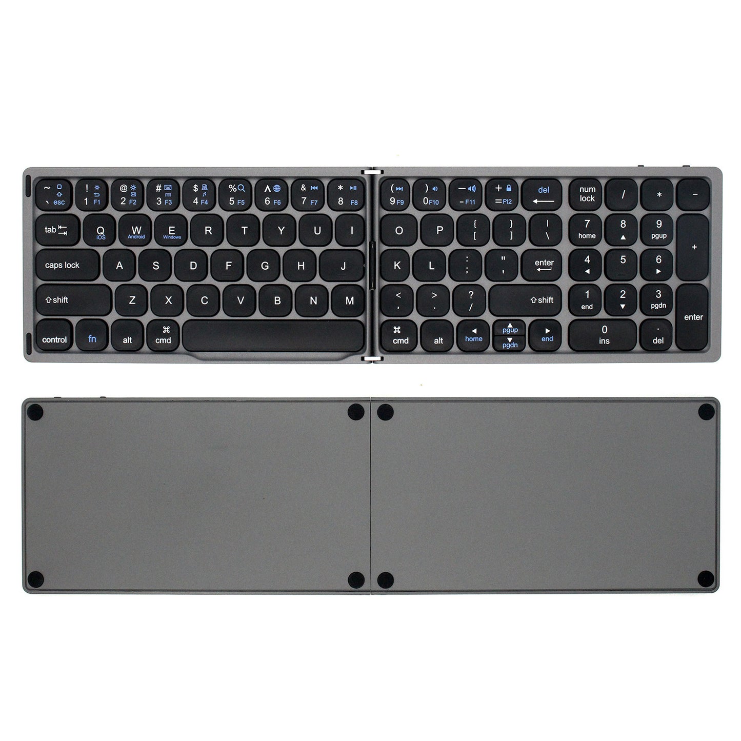 Portable Wireless Bluetooth Keyboard Strip Box Fold Stand Numeric Key