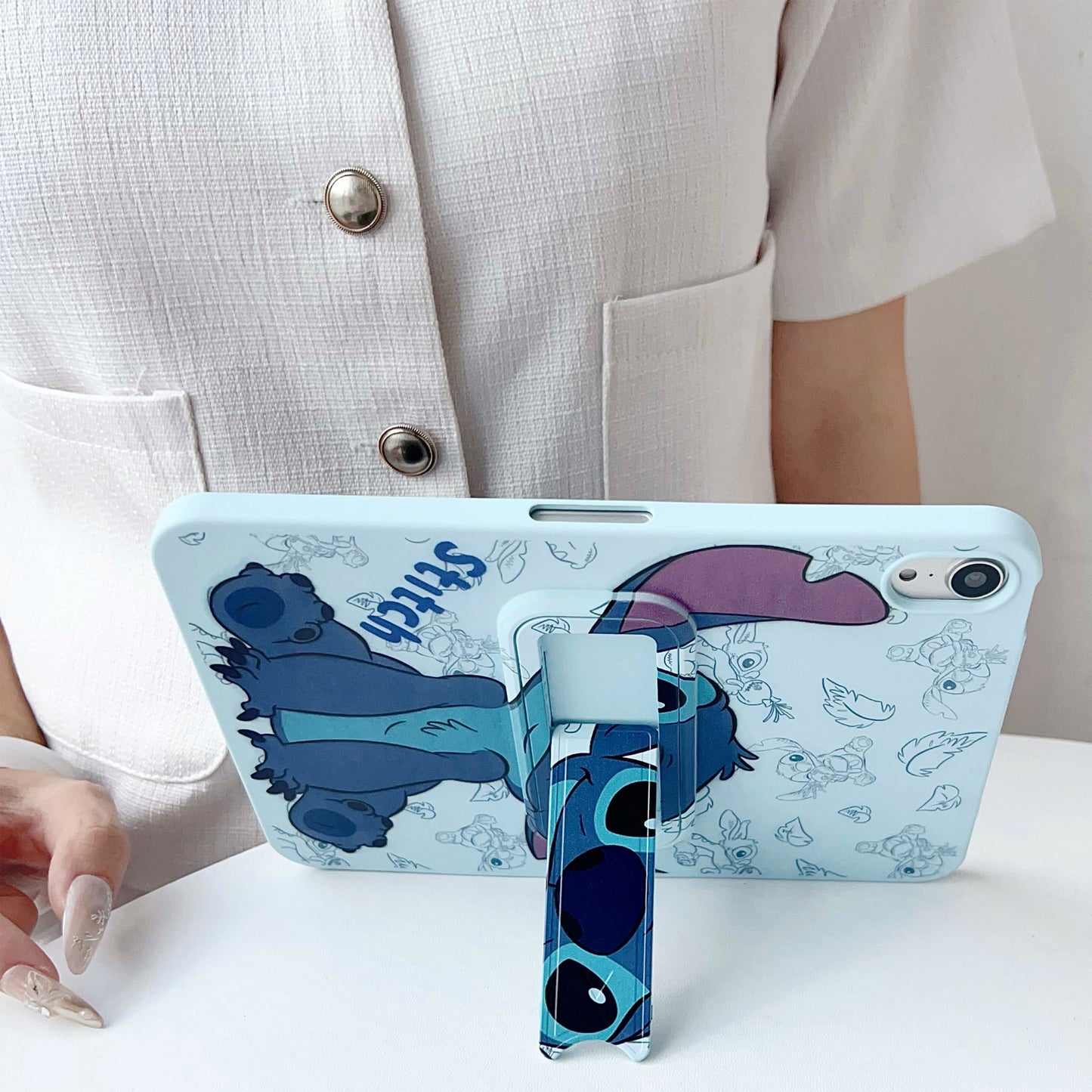 Liquid Silicone Stand Cartoon Painting iPad Samsung Tablet Cases