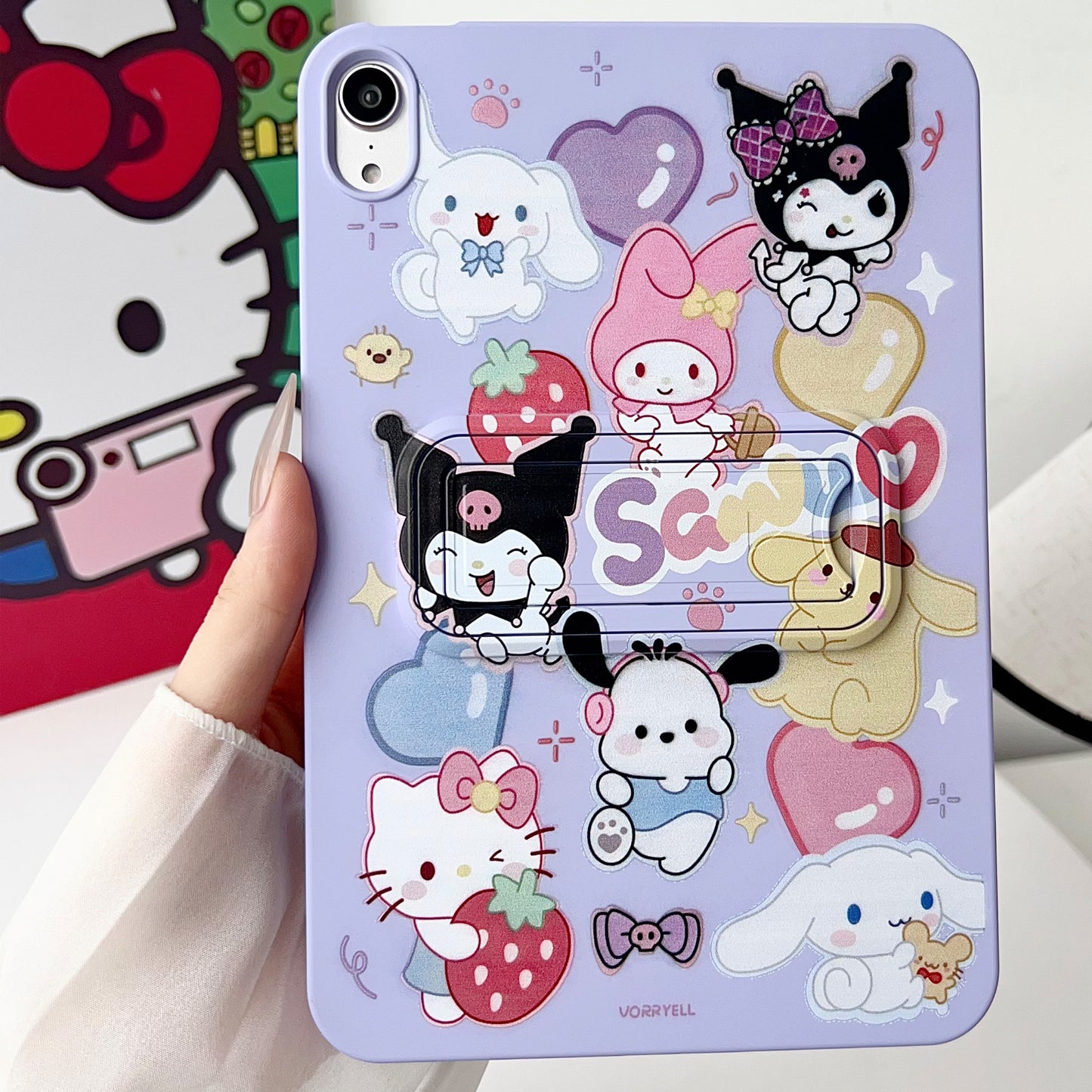 Liquid Silicone Stand Cartoon Painting iPad Samsung Tablet Cases