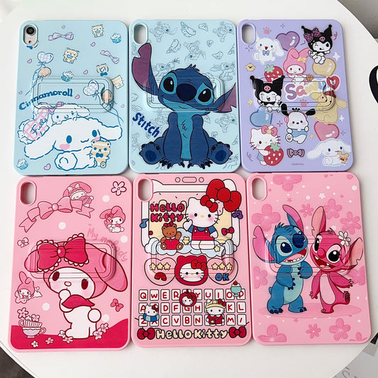 Liquid Silicone Stand Cartoon Painting iPad Samsung Tablet Cases